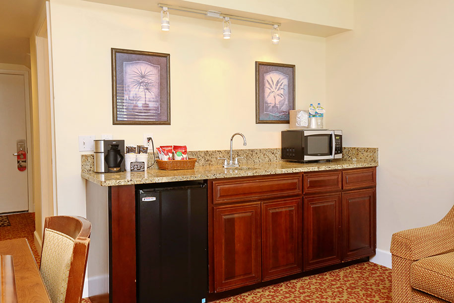 Granite Wet Bar in the Two Level Townhouse Style Suites